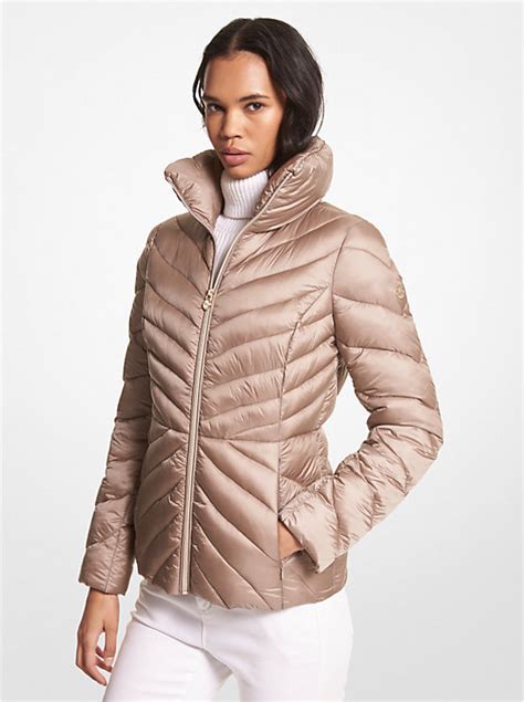 michael kors ladies packable down jacket|Michael Kors packable nylon anorak.